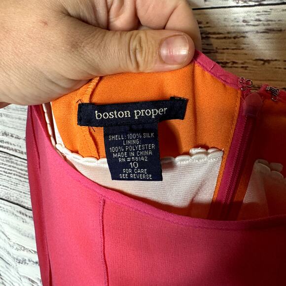 Boston Proper Y2K Slip Dress 100% Silk Pink 10 - Picture 3 of 5